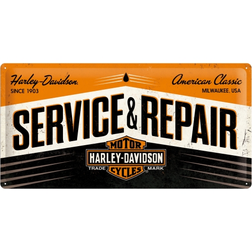 Harley Davidson Service Werkstatt geprägt Blechschild 25x50 Metallschild XXL05 