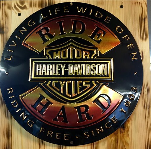 Blechschilder Harley Davidson Ride Hard