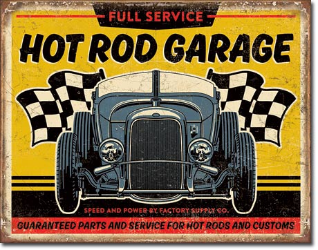 Blechschild Hot Rod Garage Rat Rod Auto Vintage Werkstatt Reklame 40 x 30 cm
