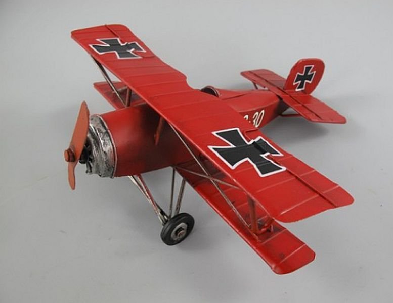 Blechmodell: Flugzeug Roter Baron Doppeldecker